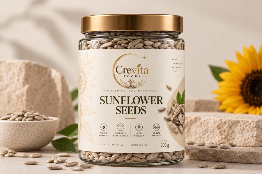 Crevita Sunflower Seeds jar